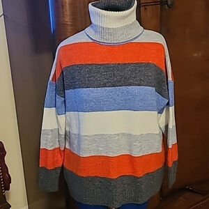 Milan kisses striped turtleneck sweater Sz XL (#650) excellent condition.